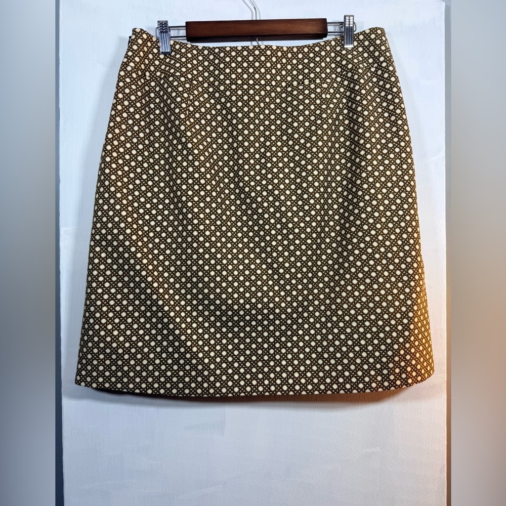 Talbots Size 10 Tan Patterned A-Line Skirt - Picture 2 of 14